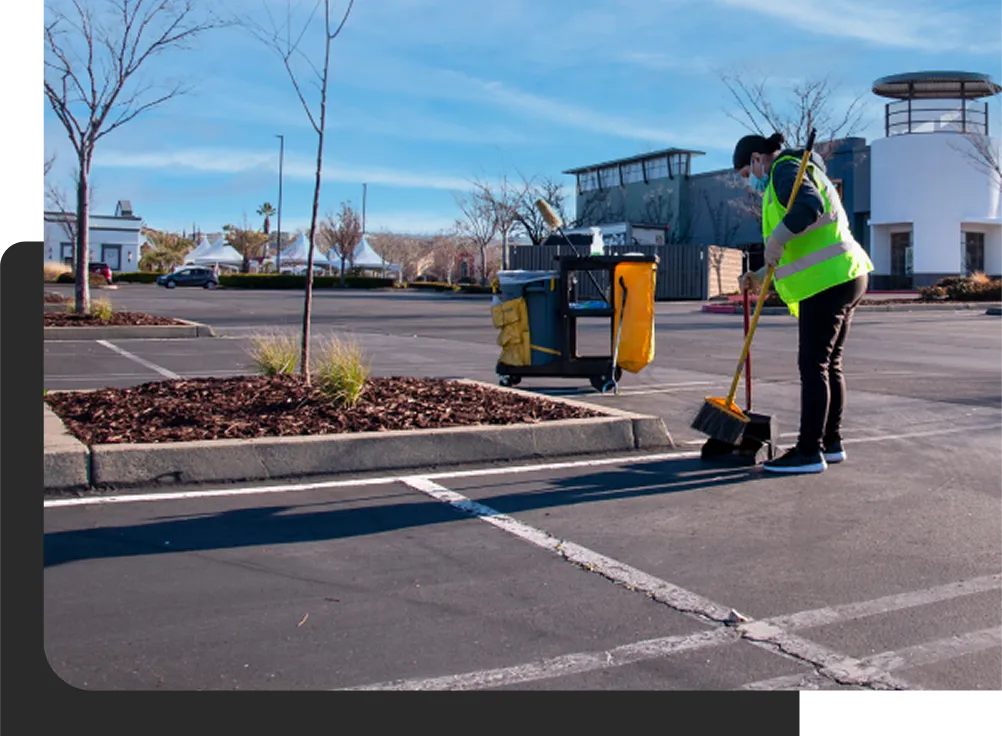Parking lot sweeping