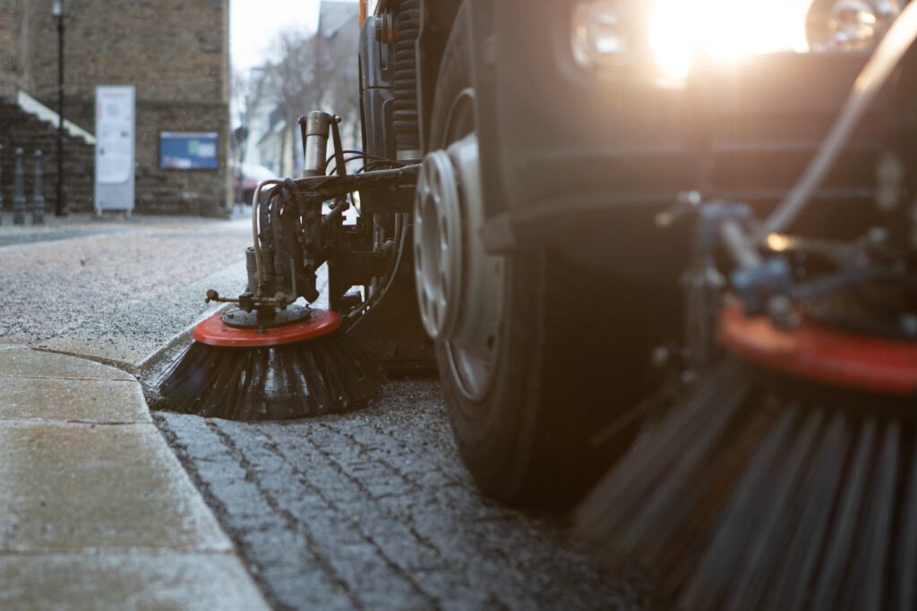Parking lot sweeping